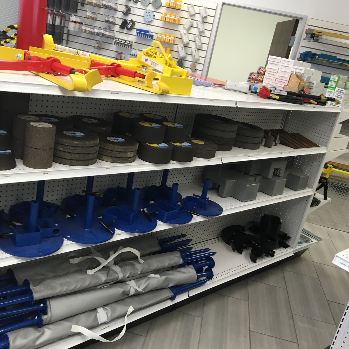 Stocked Backtrack warehouse shelves — parts ready to ship