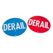 Derail flags for use with portable derails on railway track safety operations