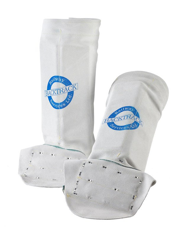 Backtrack cutting chaps for chainsaw leg protection during railway track cutting operations.