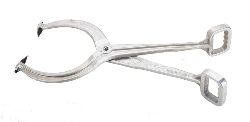 Aluminum tie tongs with ergonomic handles for railroad tie handling and maintenance