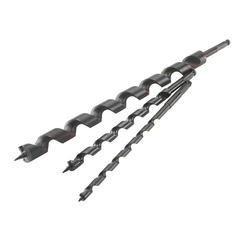 Carbide tipped wood auger bits for railroad tie drilling and track repair
