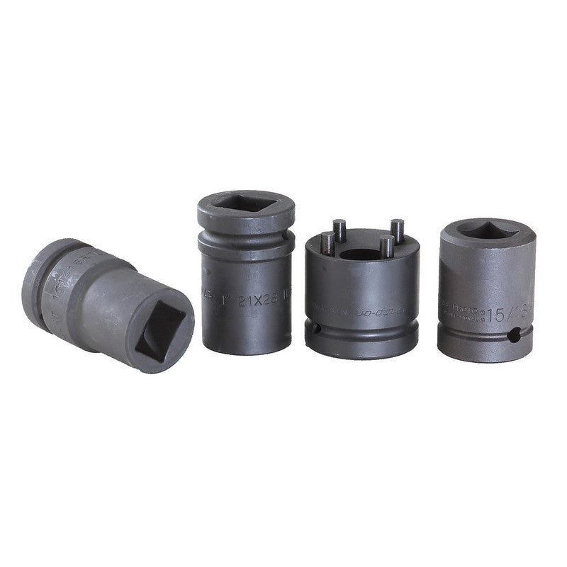 1" drive screw spike and crossing lag sockets for railway track fastening