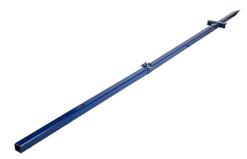 Folding flag stand with ground spike for railway safety flagging by MOW crews