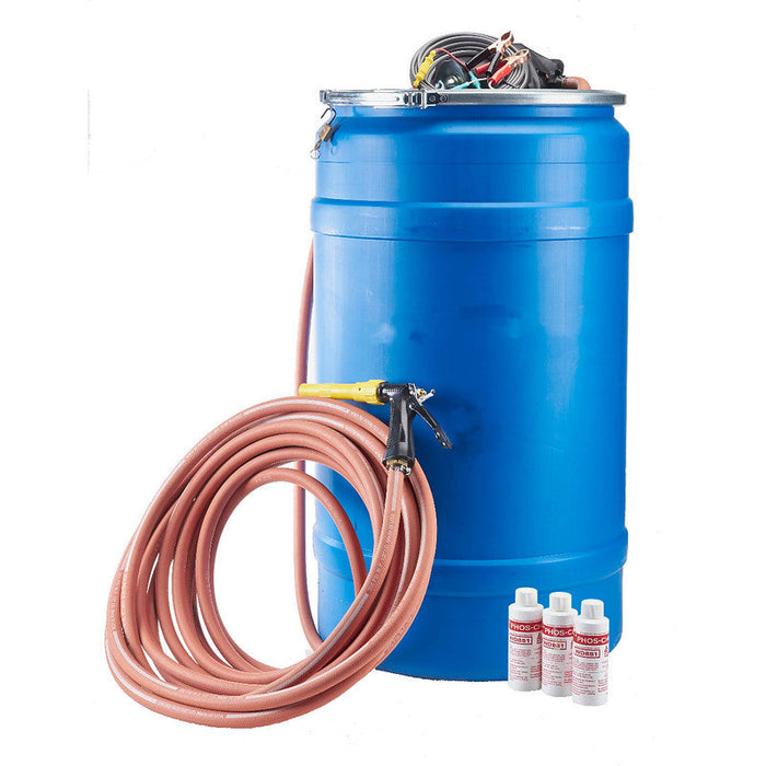 Fire keg with electric pump for fire suppression on railway jobsites