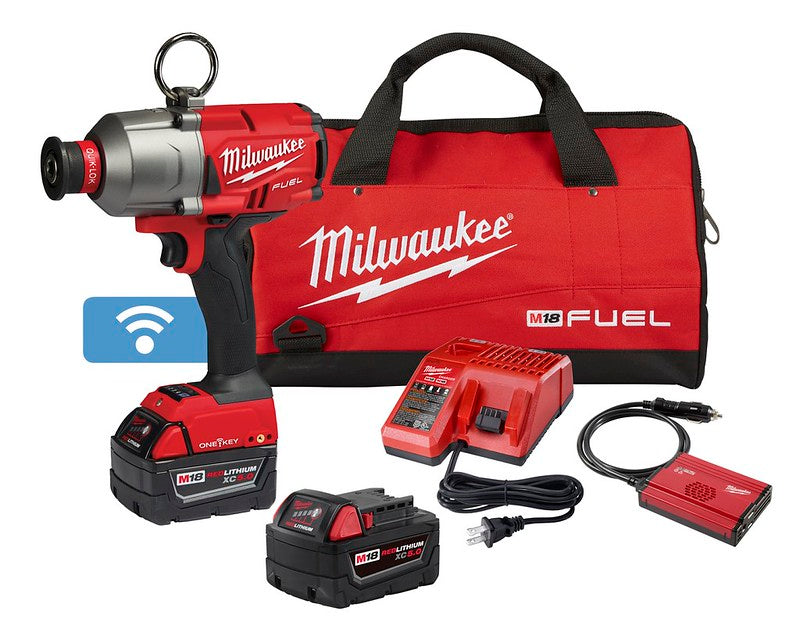 Milwaukee M18 FUEL 7/16-inch hex utility high torque impact wrench kit for railway and construction use