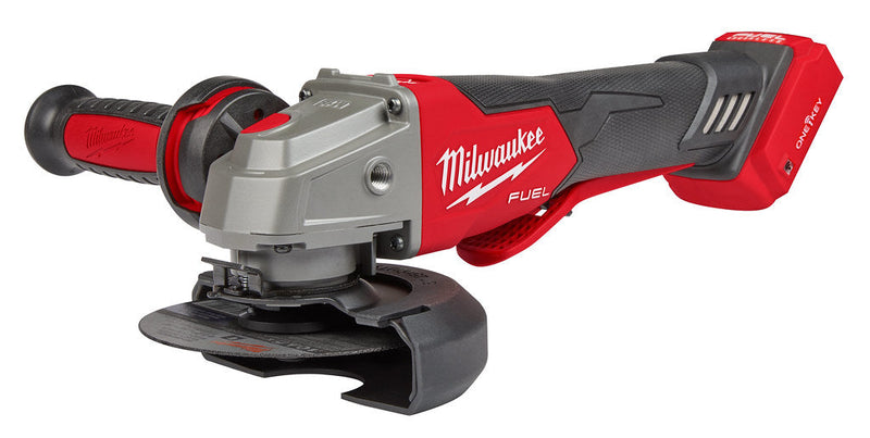 Milwaukee M18 FUEL 4-1/2 inch braking grinder with RAPIDSTOP brake and ONE-KEY for railway jobsites