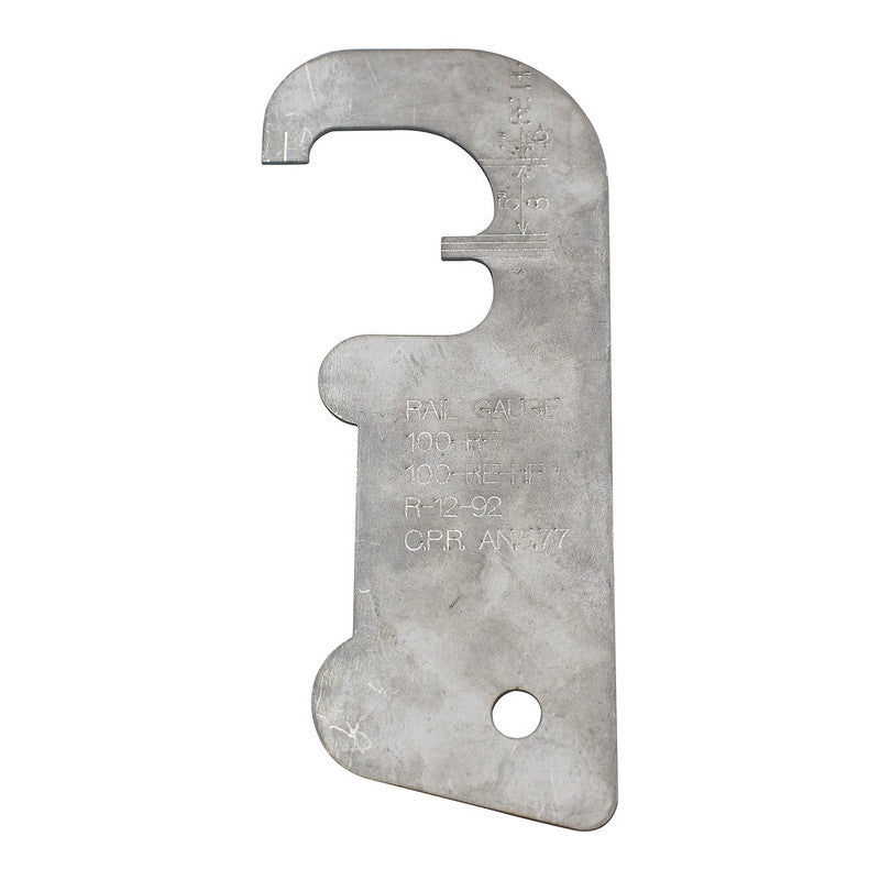 Laser cut stainless steel taper gauge with etched graduations for railway headloss measuring