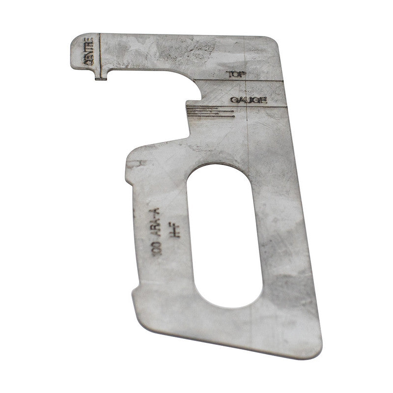 Laser cut stainless steel taper gauge with etched graduations for railway headloss measuring