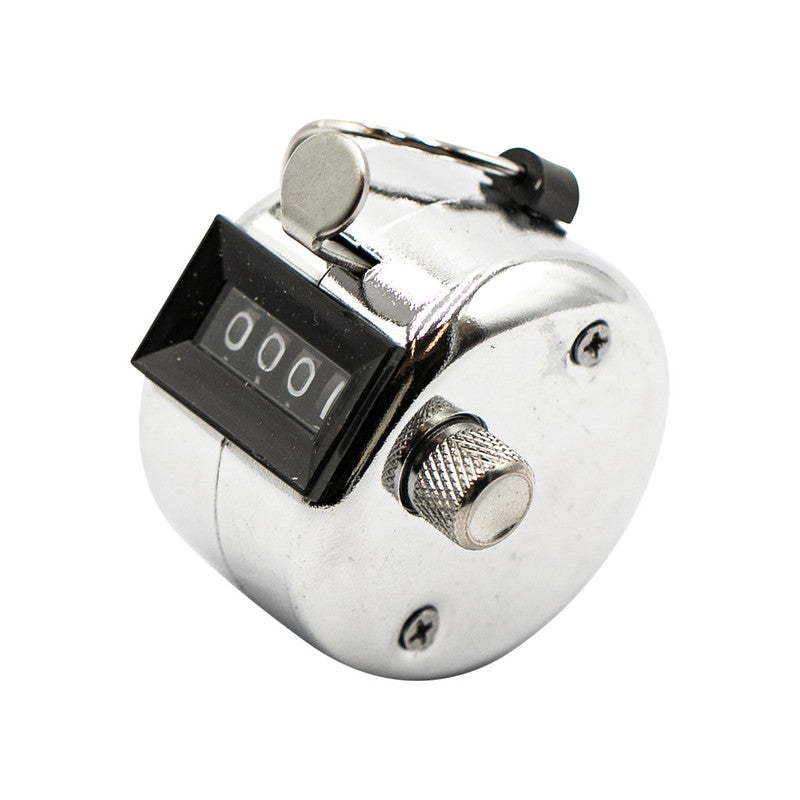 Manual tally counter with 4-digit readout and chrome steel case for railway MOW crew use