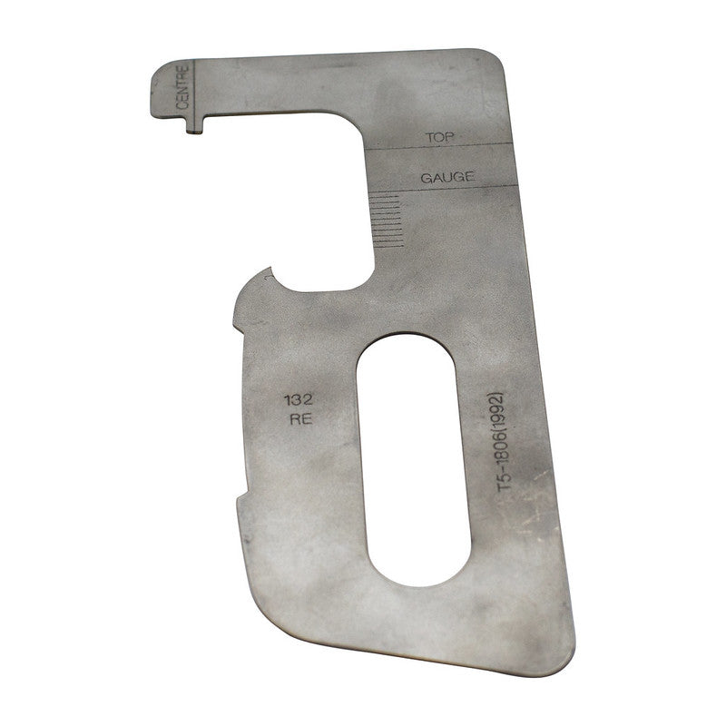Laser cut stainless steel taper gauge with etched graduations for railway headloss measuring