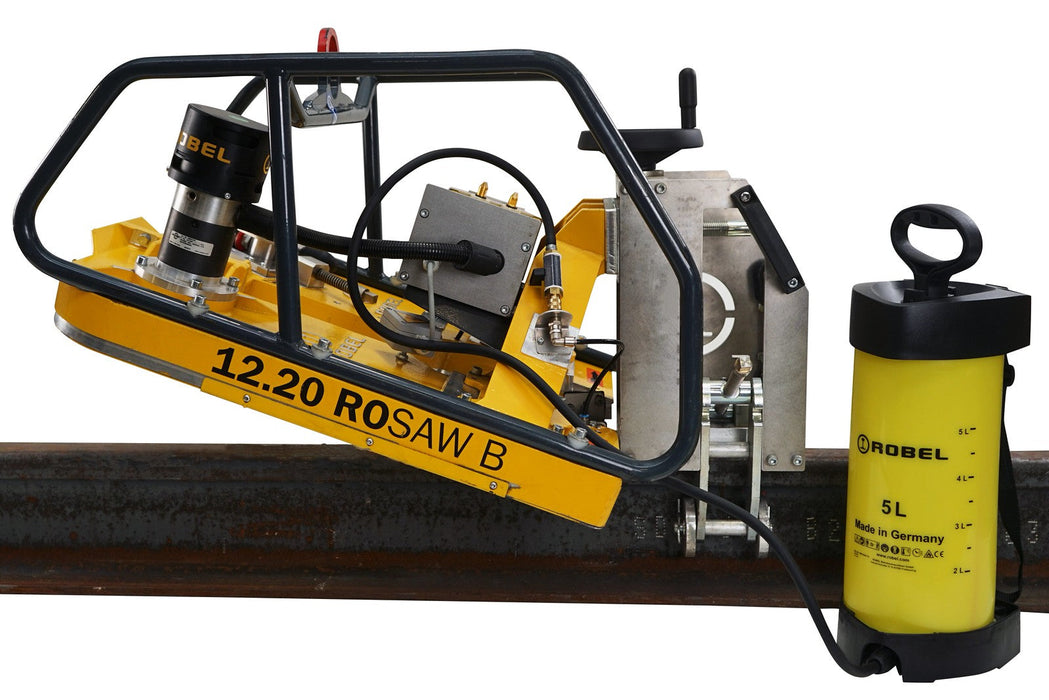 ROBEL ROSAW 12.20MSB battery-powered band saw with patented 4-roller technology for railway rail cutting
