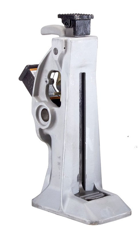 Mechanical track jack with cast base and grooved toe for railway track lifting