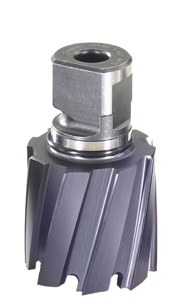 Trak-Star black twister bits in 3/4-inch through 1-11/16-inch diameters for rail drilling machines.
