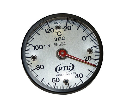 Magnetic rail thermometer measuring surface temperatures from -20°C to 120°C