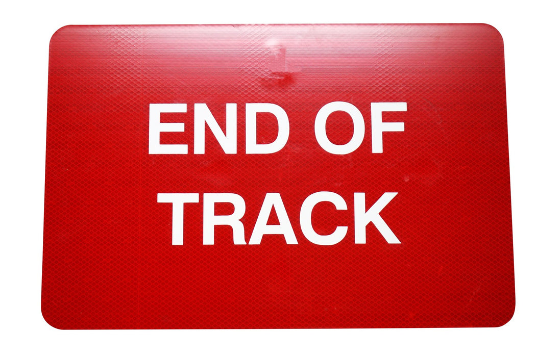 White on Red End of Track Flag (18" x 12")