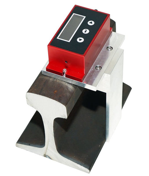 Digital cant gauge for measuring rail angle and cant when prepping to embed railway track