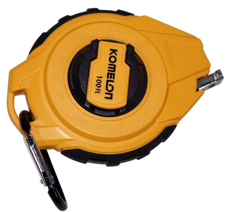 100-foot steel blade tape measure with nylon-coated blade for railway track measurement