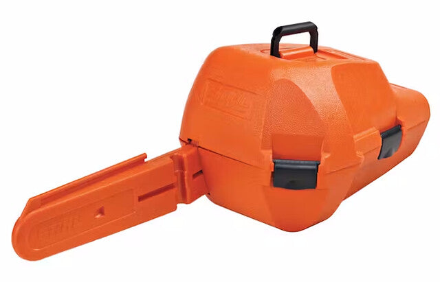 STIHL Woodsman chainsaw carrying case with removable bar scabbard and built-in tool holders